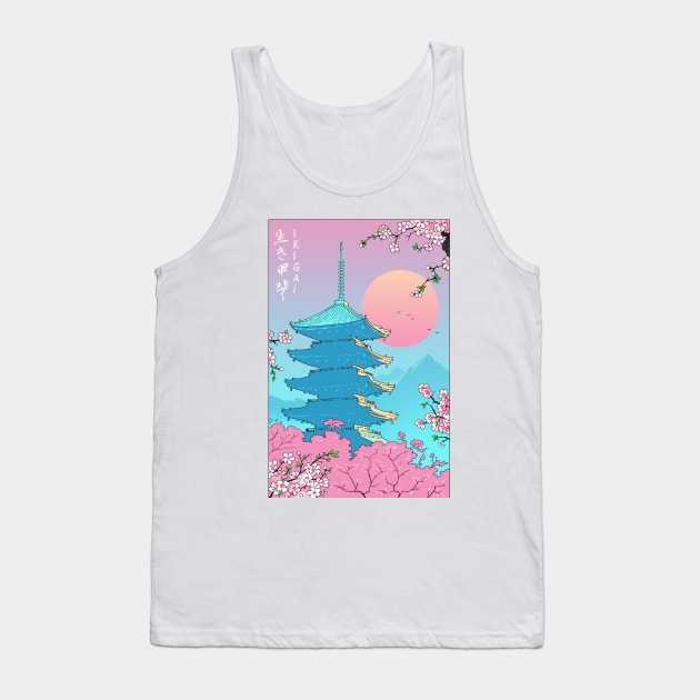 Ikigai in Kyoto Back Print Tank Top by Vincent Trinidad Art